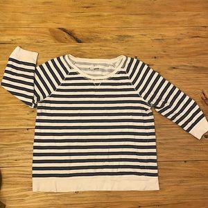 Petite Large Striped Sweatshirt
